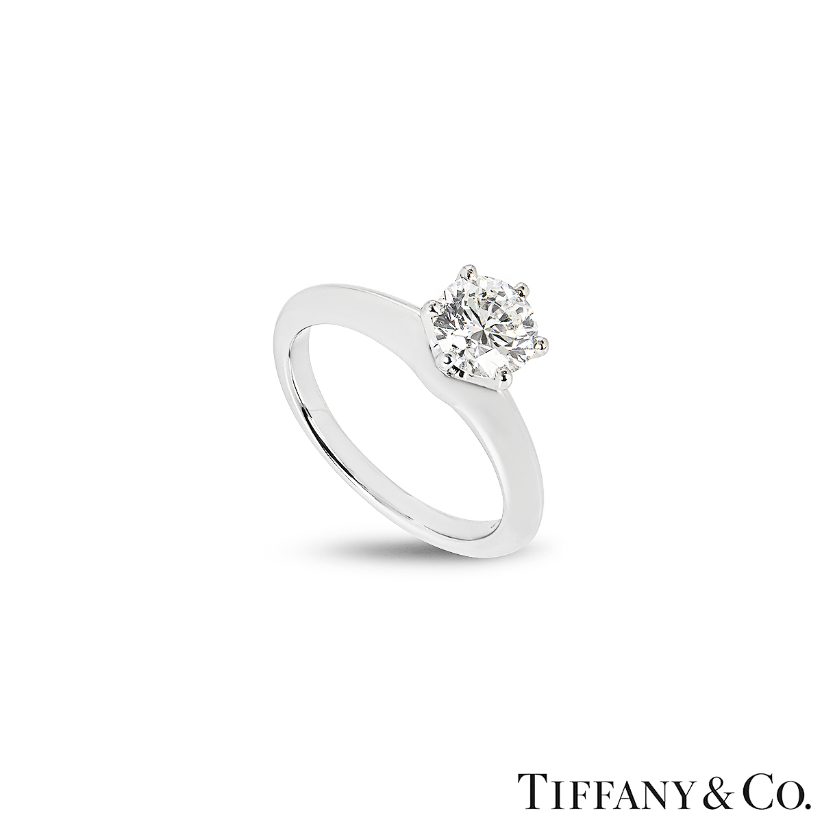Tiffany & Co. Platinum Round Brilliant Cut Diamond Setting Ring 1.00ct H/VVS1 XXX Tiffany & Co. Platinum Round Brilliant Cut Diamond Setting Ring 1.00ct H/VVS1 XXX